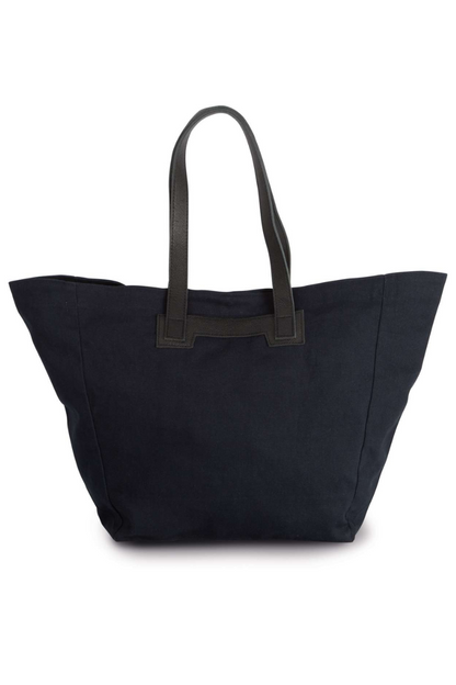 HANDBAG WITH LEATHER HANDLES - Night Navy - Model