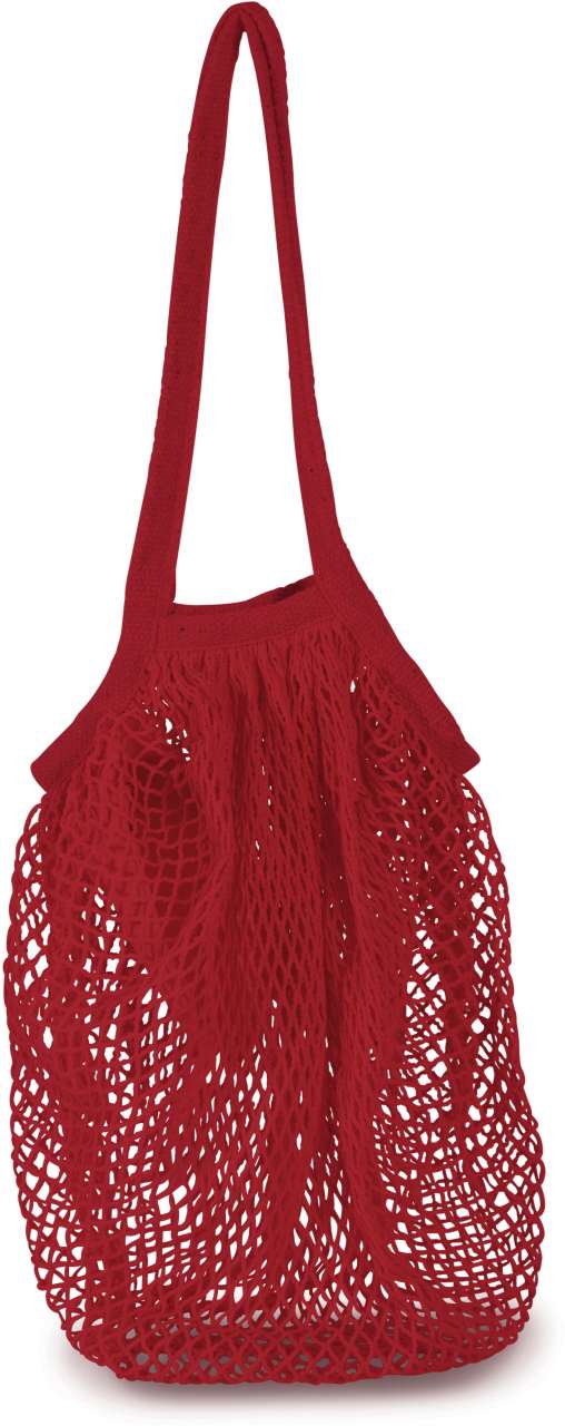 COTTON MESH GROCERY BAG - Cherry Red - colorimageurl