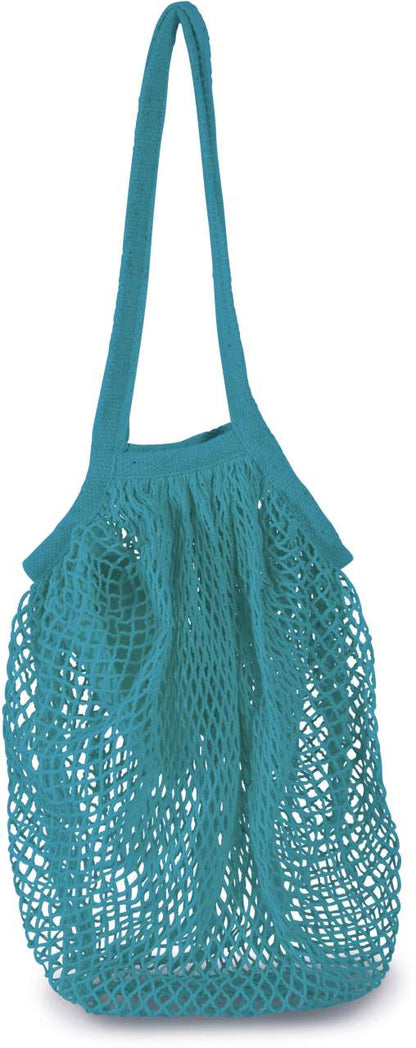 COTTON MESH GROCERY BAG - Turquoise - colorimageurl