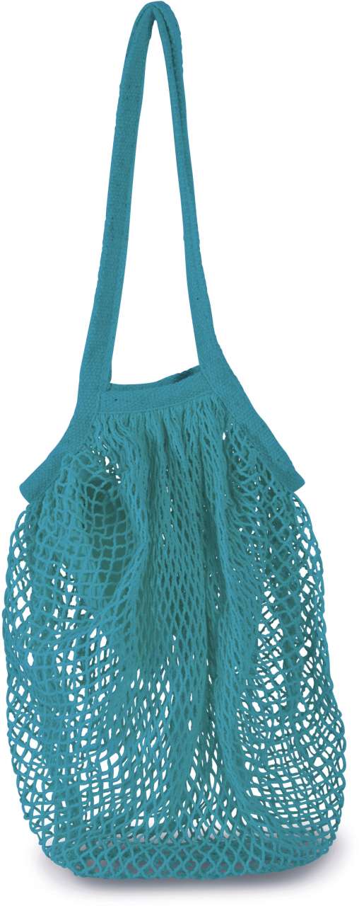 COTTON MESH GROCERY BAG - Turquoise - colorimageurl