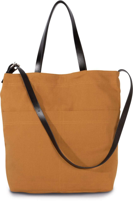 HANDBAG WITH LEATHER SHOULDER STRAP - Cumin Yellow - colorimageurl