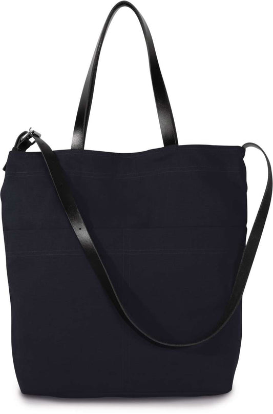 HANDBAG WITH LEATHER SHOULDER STRAP - Night Navy - Main