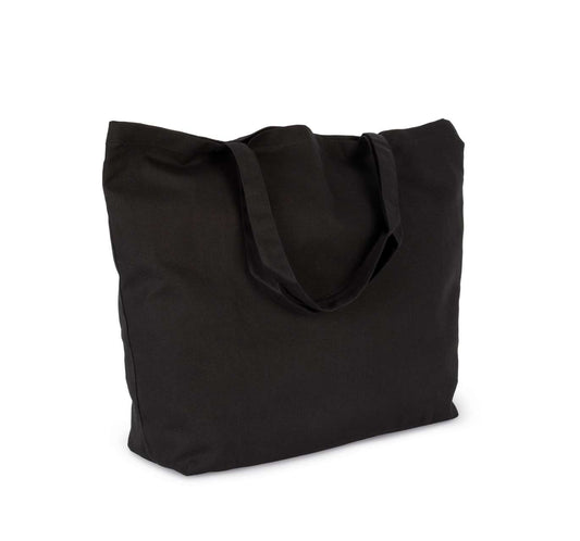 EXTRA-LARGE SHOPPING BAG IN COTTON - Black - colorimageurl