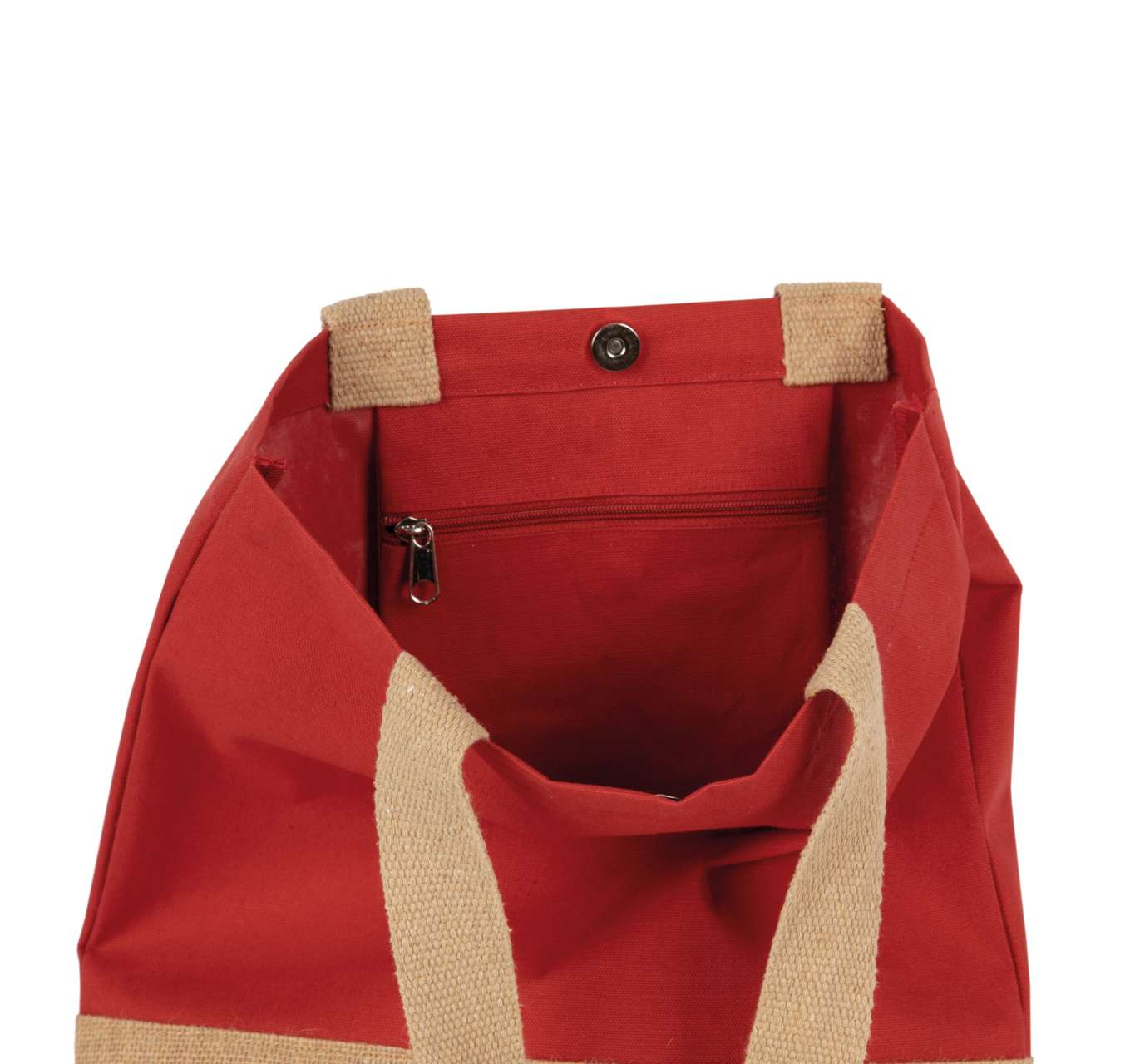 SHOPPING BAG IN COTTON AND BONDED JUTE THREADS - Snow Grey/Natural - Additional