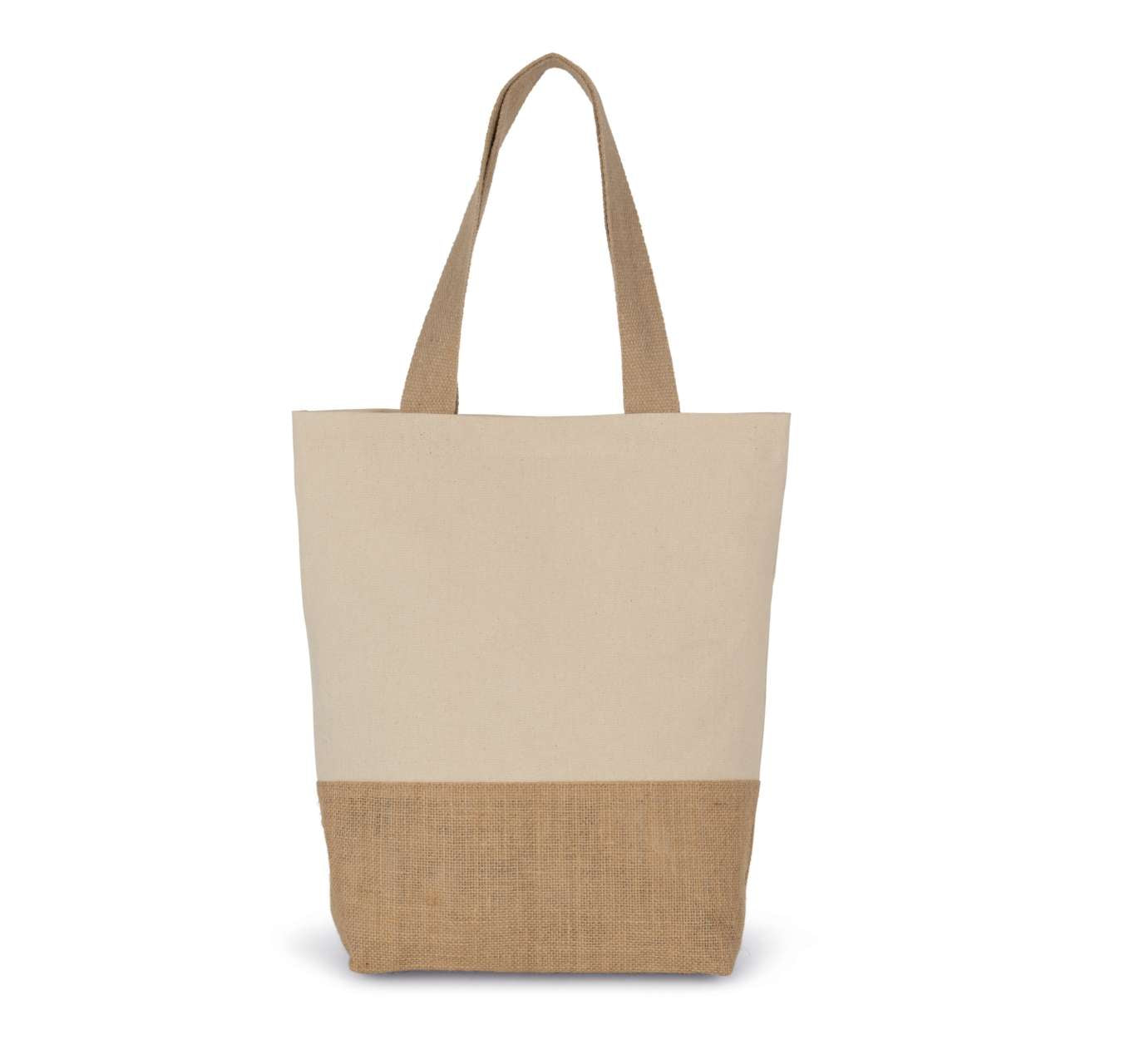 SHOPPING BAG IN COTTON AND BONDED JUTE THREADS - Natural - Main