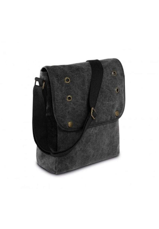CANVAS SHOULDER BAG - Black - Main