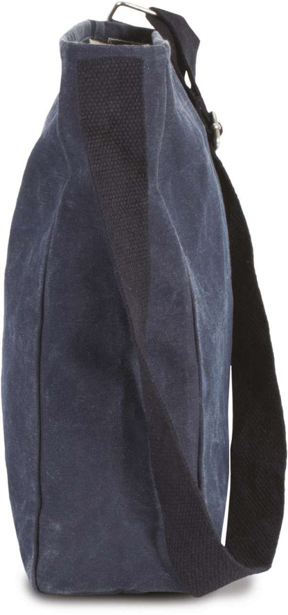 COTTON CANVAS SHOULDER BAG - Washed Dark Grey - Additional