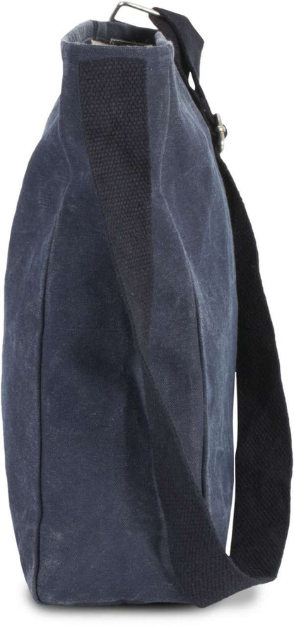 COTTON CANVAS SHOULDER BAG - Washed Blue Titanium - Additional