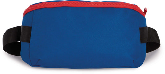 SADDLEBAG WITH MODERN FASTENING IN CONTRASTING COLOURS - Royal Blue/Red - colorimageurl