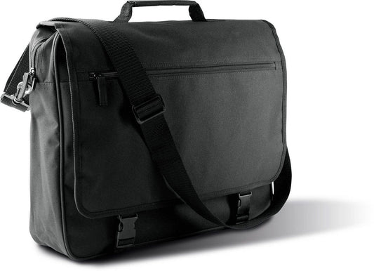 DOCUMENT BAG WITH FRONT FLAP - Black - Main