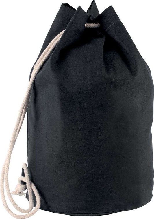 COTTON SAILOR-STYLE BAG WITH DRAWSTRING - Black - Main