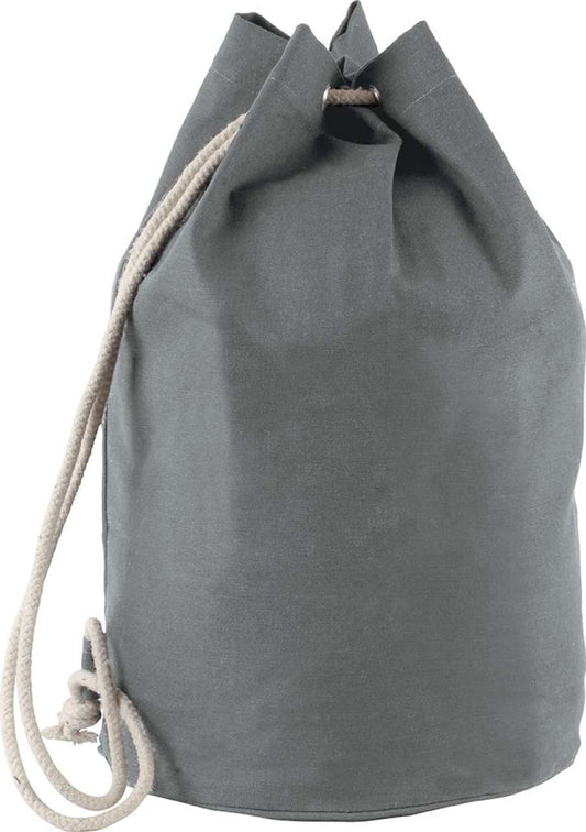 COTTON SAILOR-STYLE BAG WITH DRAWSTRING - Grey - Main