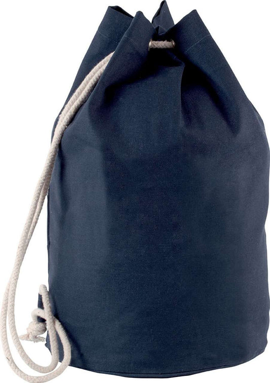 COTTON SAILOR-STYLE BAG WITH DRAWSTRING - Navy - Main