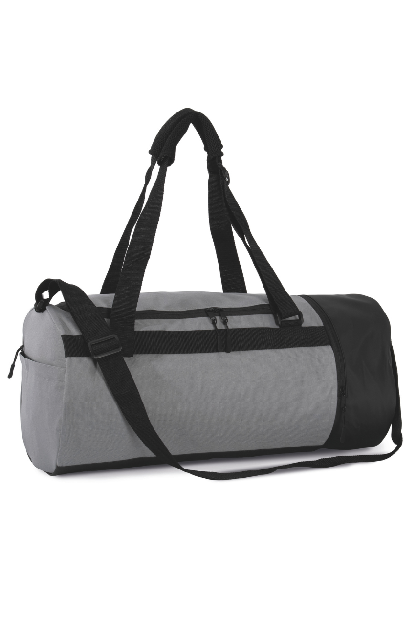 TUBULAR SPORTS BAG WITH SEPARATE SHOE COMPARTMENT - Black/Black - Model
