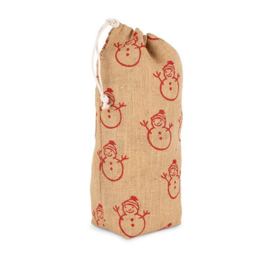 BOTTLE CARRIER WITH CHRISTMAS PATTERNS - Natural/Cherry Red - colorimageurl