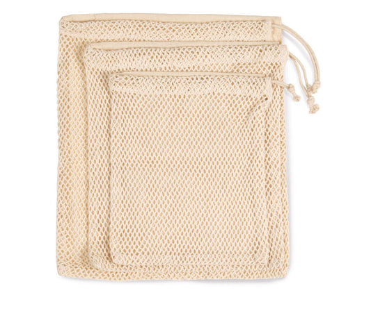 MESH BAG WITH DRAWSTRING CARRY HANDLE - Natural - Main