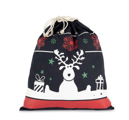 DRAWSTRING BAG WITH CHRISTMAS PATTERNS - Night Navy - Main