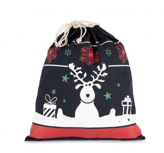 DRAWSTRING BAG WITH CHRISTMAS PATTERNS - Night Navy - Main