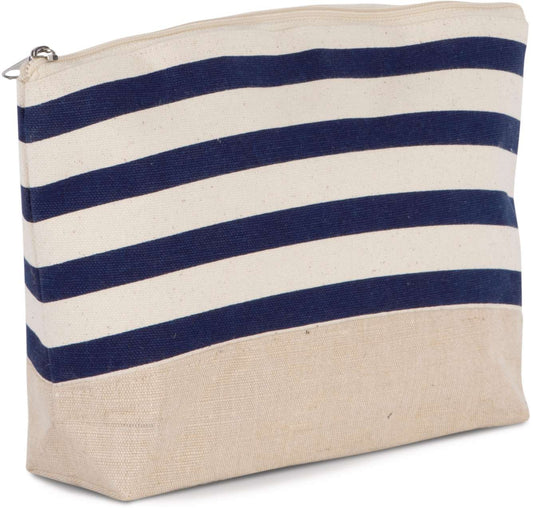 NAUTICAL PRINT ACCESSORIES POUCH - Natural/Navy - Main