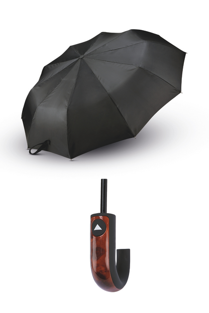 CLASSIC J HANDLE FOLDABLE UMBRELLA - Black - Model