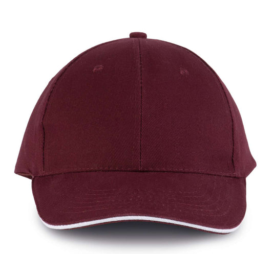 ORLANDO - 6 PANELS CAP - Burgundy/White - Main