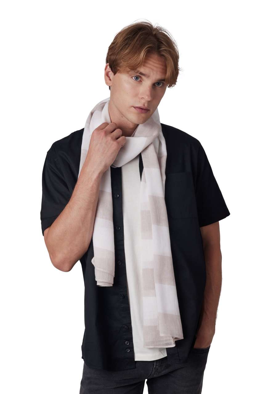 CHECHE SCARF - Beige/White - Additional