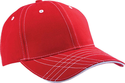 6 PANELS FASHION CAP - Red/White - Main