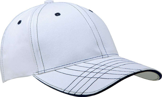 6 PANELS FASHION CAP - White/Navy - Main