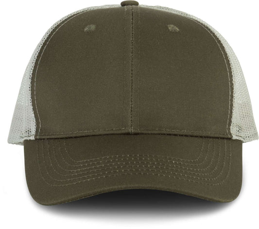 OEKOTEX CERTIFIED TRUCKER CAP - Khaki/Light Grey - colorimageurl