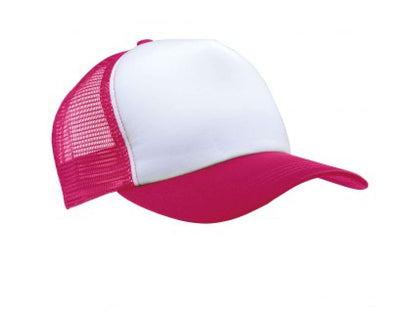 TRUCKER MESH CAP - 5 PANELS - White/Fuchsia - Main