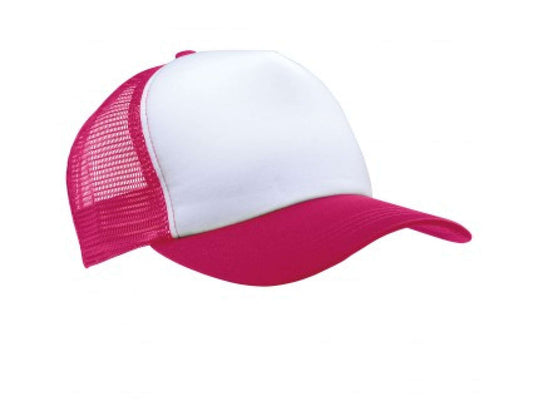 TRUCKER MESH CAP - 5 PANELS - White/Fuchsia - Main