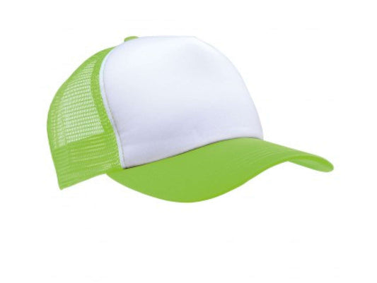 TRUCKER MESH CAP - 5 PANELS - White/Lime - Main