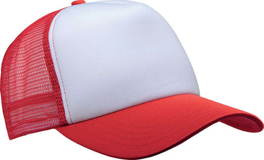 TRUCKER MESH CAP - 5 PANELS - White/Red - Main