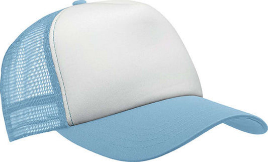 TRUCKER MESH CAP - 5 PANELS - White/Sky Blue - Main