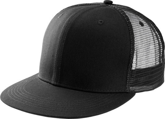 TRUCKER FLAT PEAK CAP - 6 PANELS - Black - Main