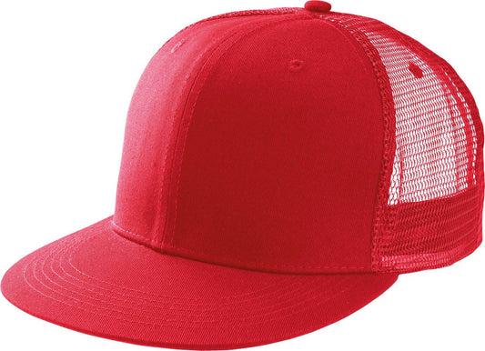 TRUCKER FLAT PEAK CAP - 6 PANELS - Red - Main
