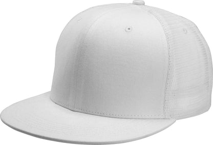 TRUCKER FLAT PEAK CAP - 6 PANELS - White - Main
