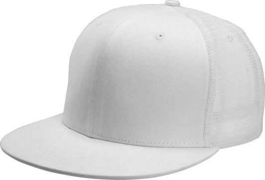 TRUCKER FLAT PEAK CAP - 6 PANELS - White - Main