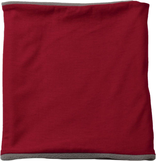FLEECE-LINED NECKWARMER - Red/Light Grey - Main