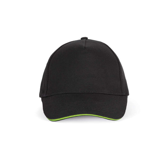 SANDWICH PEAK CAP - 5 PANELS - Black/Lime - Main