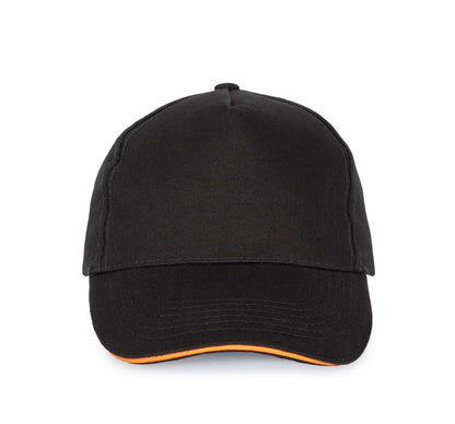 SANDWICH PEAK CAP - 5 PANELS - Black/Orange - Main