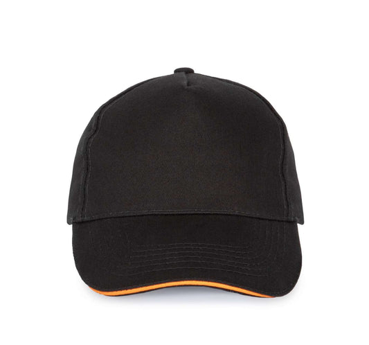 SANDWICH PEAK CAP - 5 PANELS - Black/Orange - Main