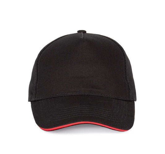 SANDWICH PEAK CAP - 5 PANELS - Black/Red - Main