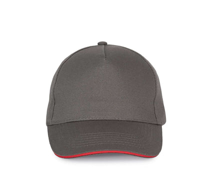 SANDWICH PEAK CAP - 5 PANELS - Slate Grey/Red - Main
