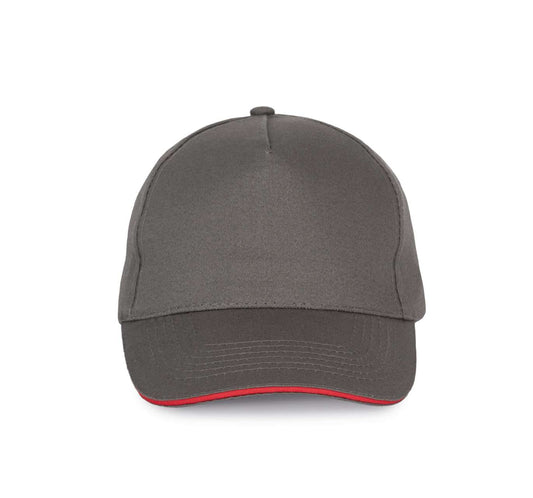 SANDWICH PEAK CAP - 5 PANELS - Slate Grey/Red - Main