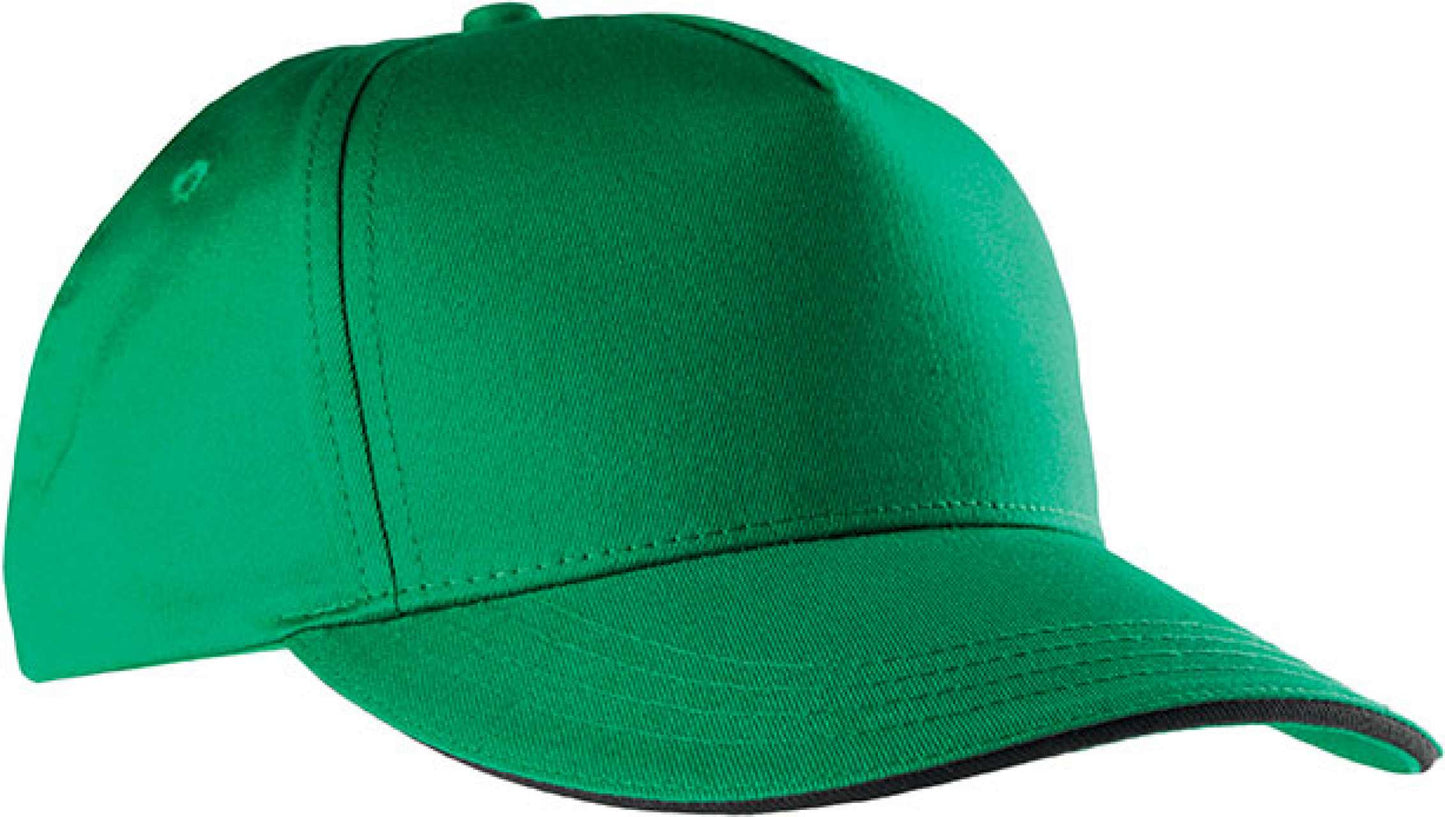 SANDWICH PEAK CAP - 5 PANELS - Kelly Green/Black - Main