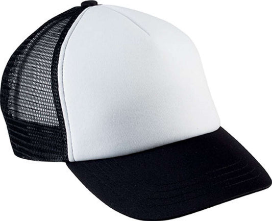 KIDS' TRUCKER MESH CAP - 5 PANELS - White/Black - Main