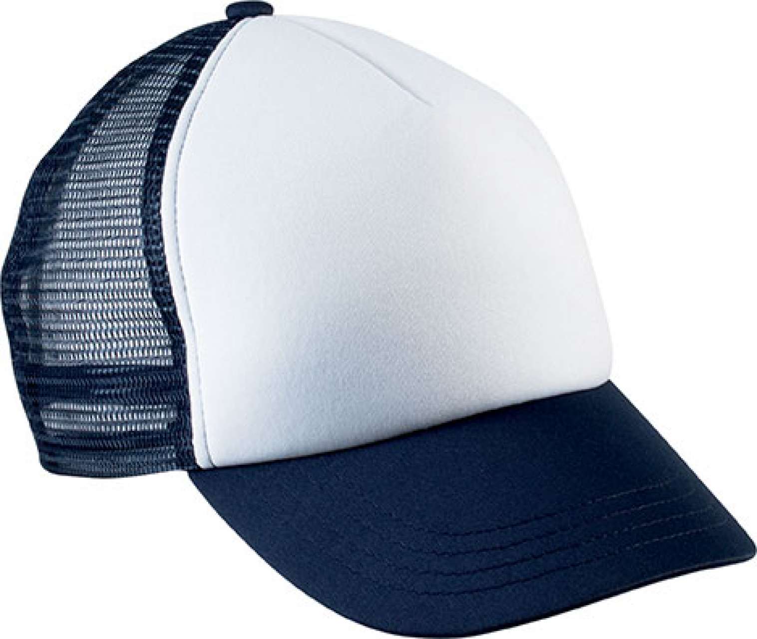 KIDS' TRUCKER MESH CAP - 5 PANELS - White/Navy - Main