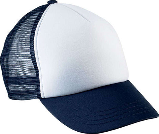 KIDS' TRUCKER MESH CAP - 5 PANELS - White/Navy - Main