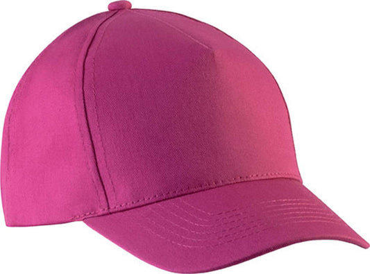 KIDS' COTTON CAP - 5 PANELS - Fuchsia - Main